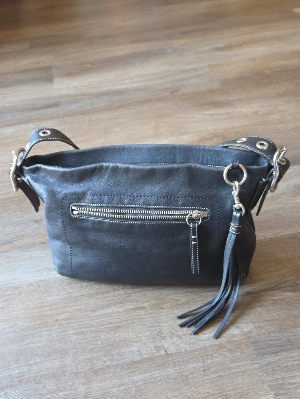 Vintage Coach 1417 Black Genuine Leather East West Legacy Shoulder Bag Hobo Bag